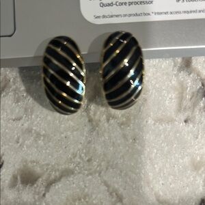 Black and Gold Striped Earrings